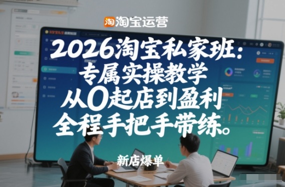 2026淘宝私家班:专属实操教学,从0起店到盈利,全程手把手带练(更新)-领学通