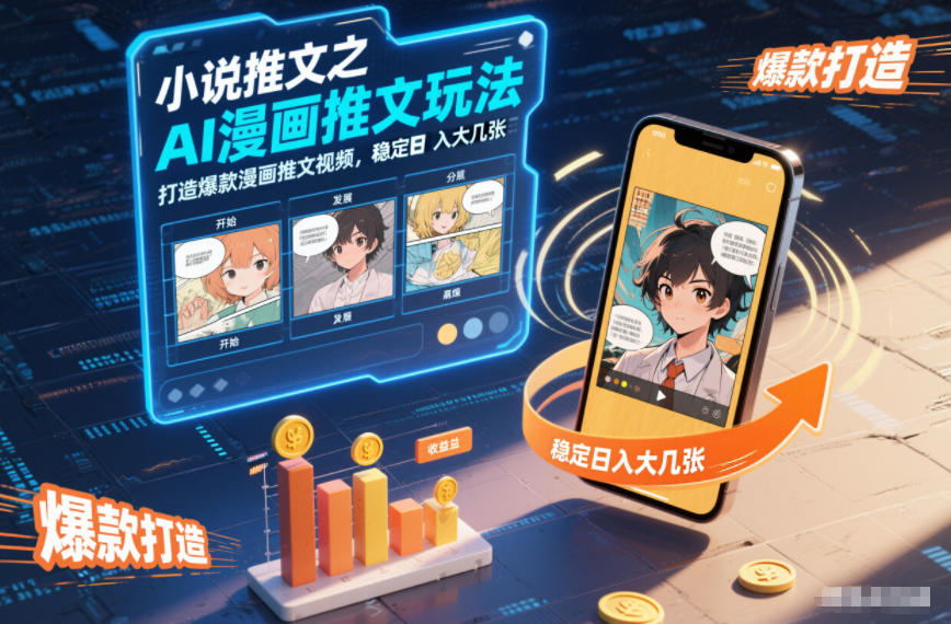小说推文之AI漫画推文玩法,打造爆款漫画推文视频,稳定日入大几张-领学通